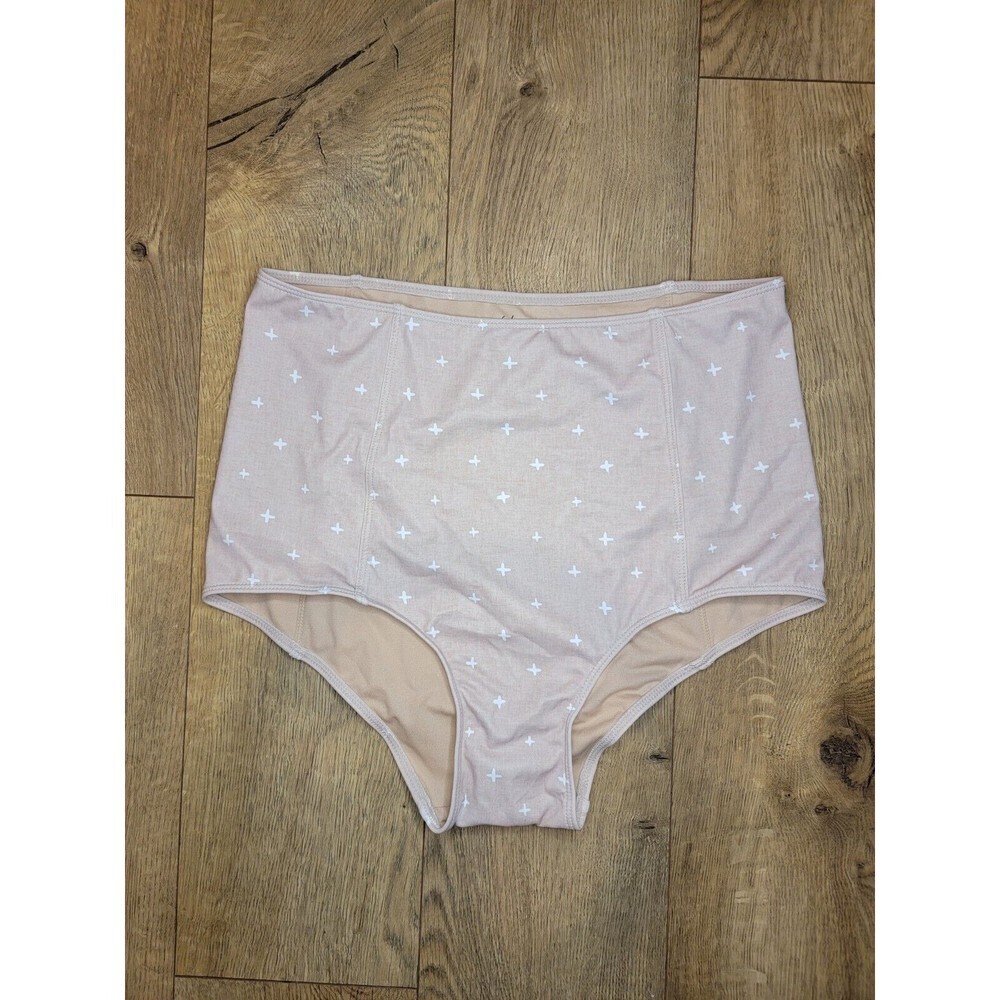 NWOT Kortni Jeane High Waisted Bottoms Size Small Tan with White Plus